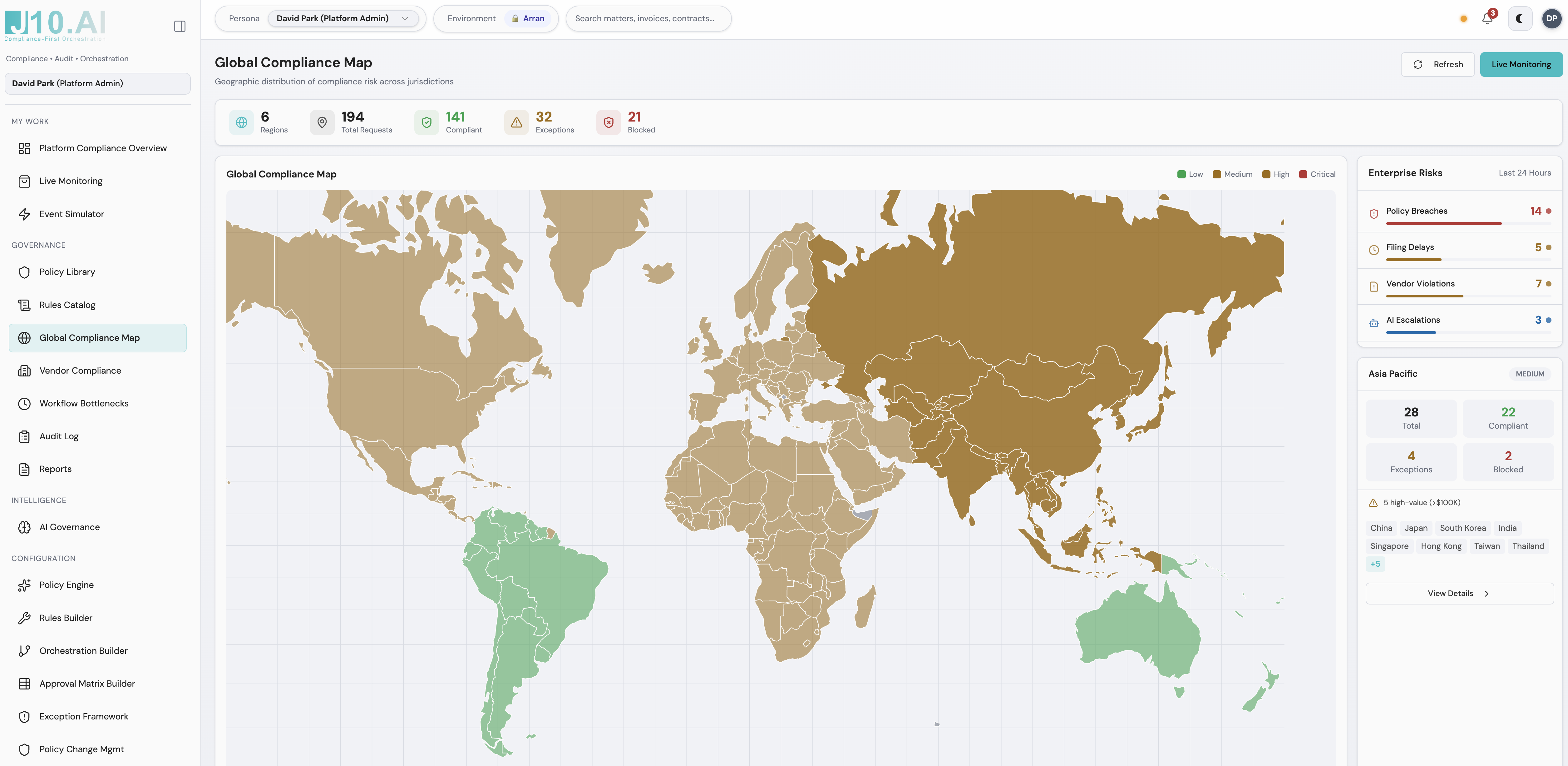 J-10 Global Compliance Map